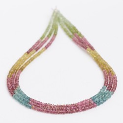 Τουρμαλίνης - Tourmaline χρώμα πολύχρωμο ροδέλα ταγιέ 3.5 mm Brazilia