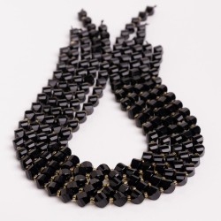 Τουρμαλίνης - Tourmaline χρώμα μαύρο σχήμα οβάλ ταγιέ 7x8 mm