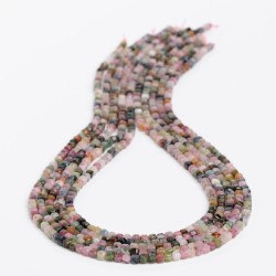 Τουρμαλίνης - Tourmaline χρώμα πολύχρωμο σχήμα κύβος ταγιέ 3 mm V1