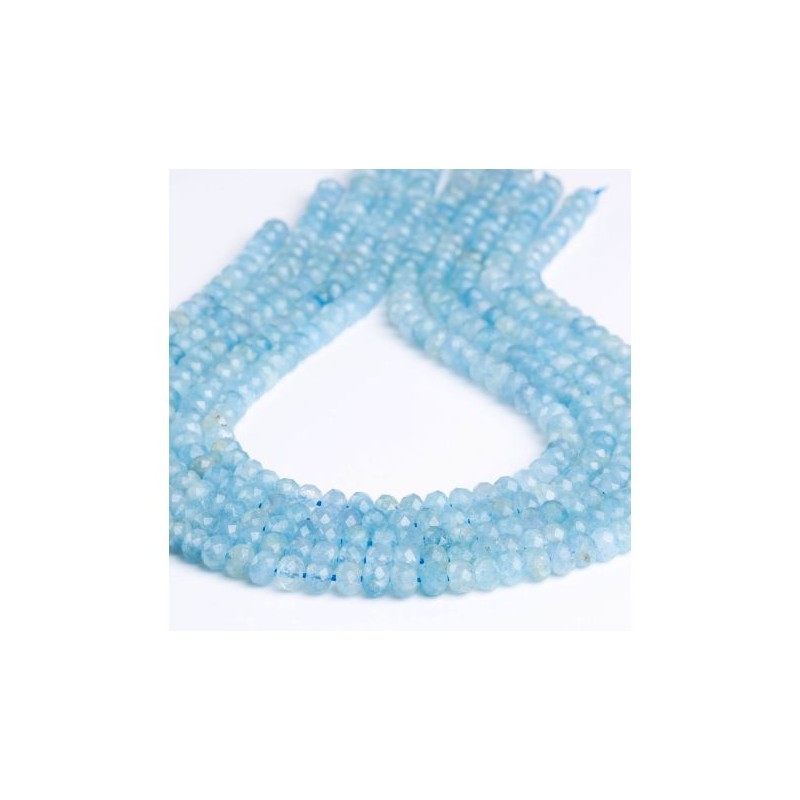 Ακουαμαρίνα - Aqua marine χρώμα μπλε ανοικτό σχήμα ροδέλα ταγιέ 6 mm