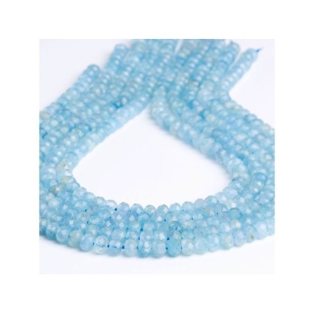 Ακουαμαρίνα - Aqua marine χρώμα μπλε ανοικτό σχήμα ροδέλα ταγιέ 6 mm