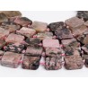 Ροδονίτης - Rhodonite χρώμα σκούρο ροζ σχήμα τετράγωνο 12 mm