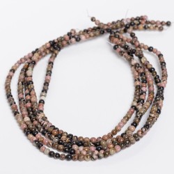 Ροδονίτης - Rhodonite χρώμα σκούρο ροζ σχήμα σφαιρικό 4.5 mm