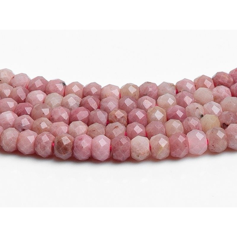 Ροδονίτης - Rhodonite χρώμα ροζ σχήμα ροδέλα ταγιέ 3 mm