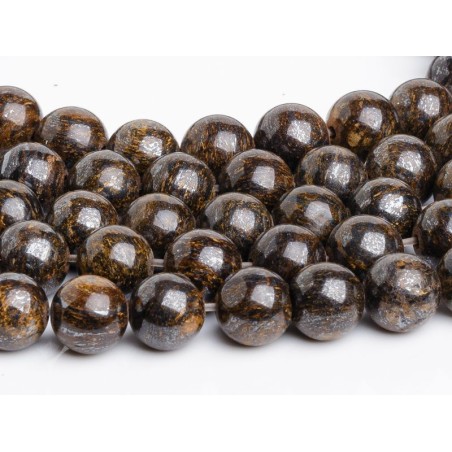 Μπρονζίτης - Bronzite χρώμα καφέ σχήμα σφαιρικό 8.5 mm