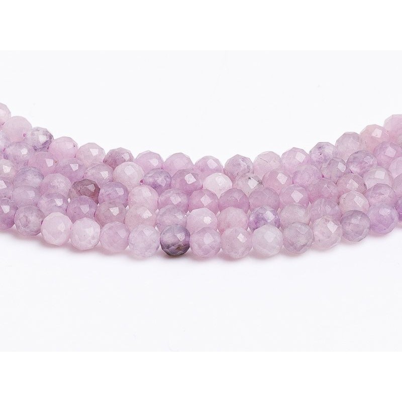 Λεπιδολίτης - Lepidolite χρώμα μοβ σχήμα σφαιρικό ταγιέ 3 mm