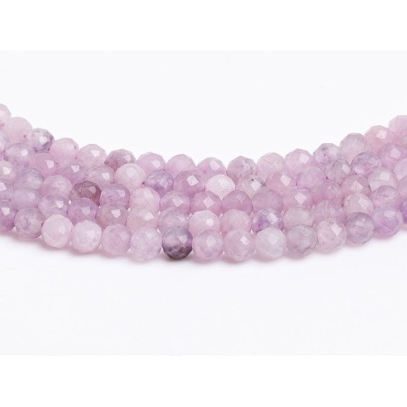 Λεπιδολίτης - Lepidolite χρώμα μοβ σχήμα σφαιρικό ταγιέ 3 mm