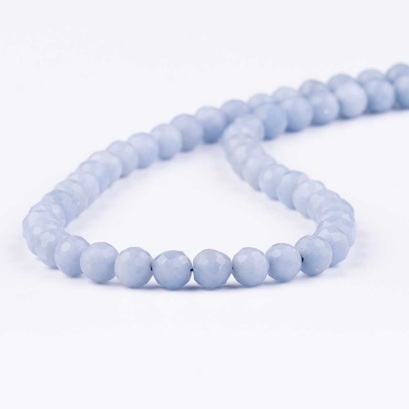 Αγγελίτης - Angelite χρώμα μπλε ανοικτό σχήμα σφαιρικό ταγιέ 6 mm