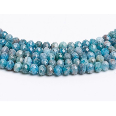 Απατίτης - Apatite χρώμα μπλε σχήμα ροδέλα ταγιέ 4 mm