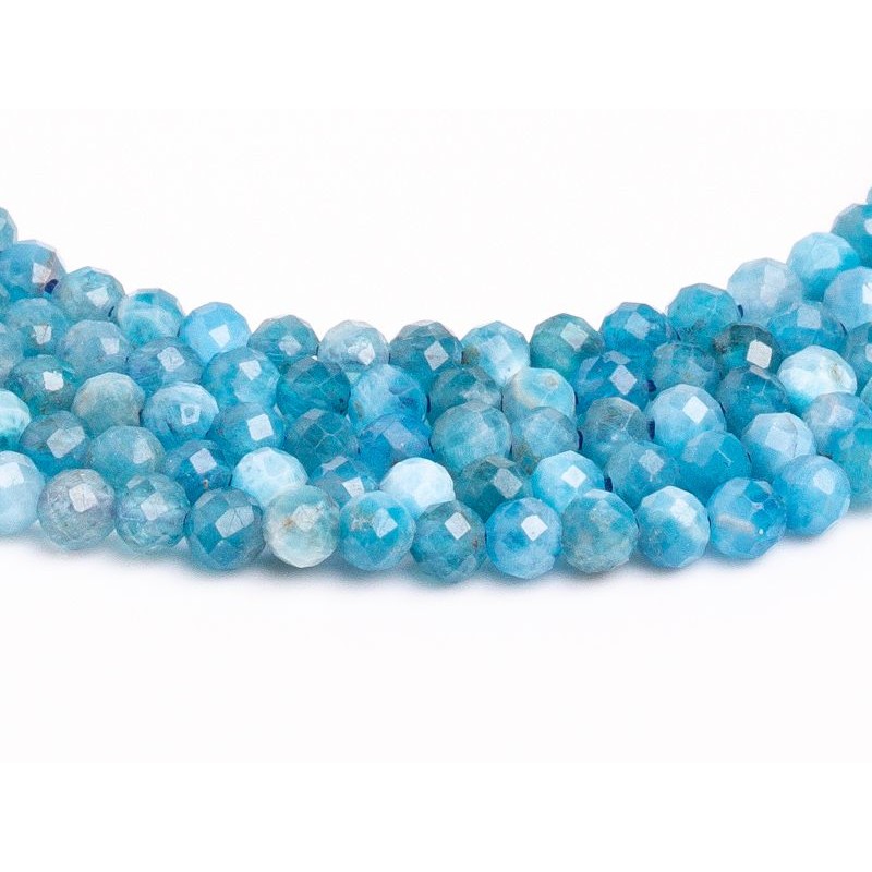 Απατίτης - Apatite χρώμα μπλε σχήμα σφαιρικό ταγιέ 3.5 mm V1