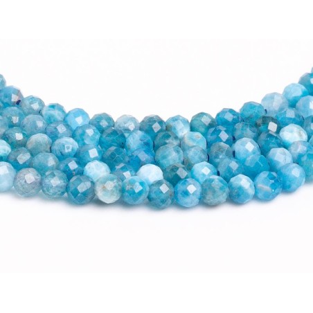 Απατίτης - Apatite χρώμα μπλε σχήμα σφαιρικό ταγιέ 3.5 mm V1