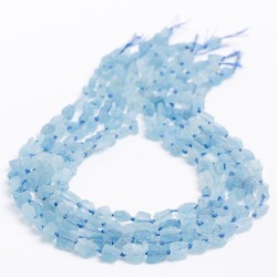 Ακουαμαρίνα - Aqua marine χρώμα μπλε ανοικτό σχήμα ακανόνιστο cut 7-9 mm