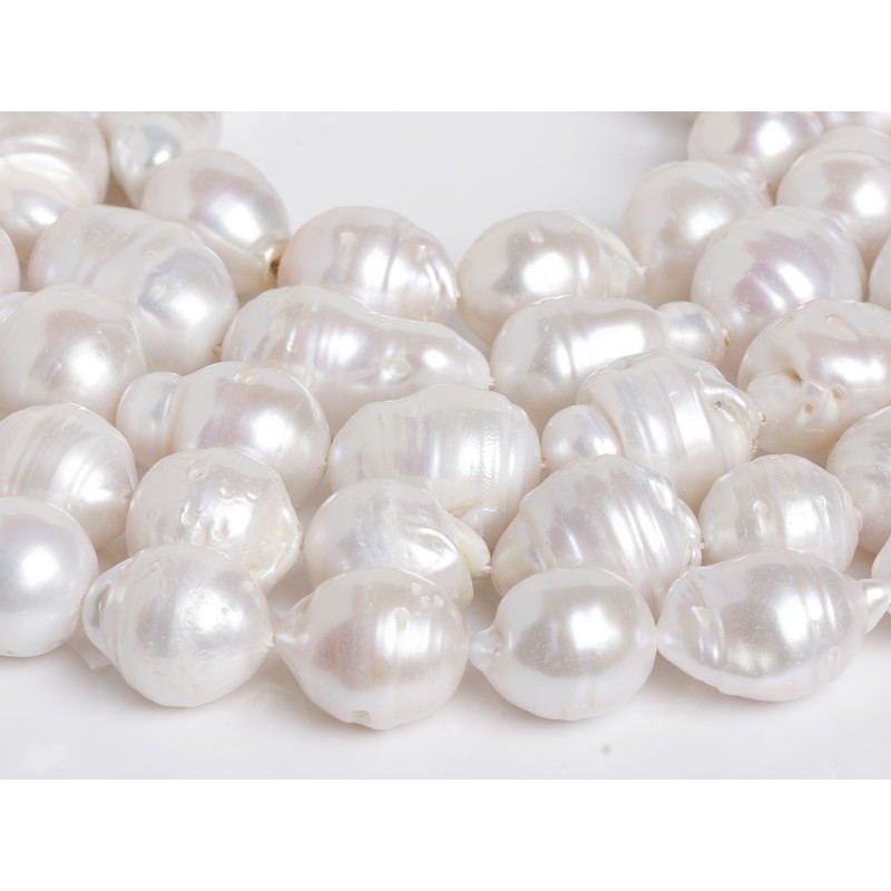 Μαργαριτάρια (Pearls) χρώμα λευκό σχήμα μπαρόκ οβάλ 12-14 mm V2