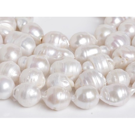 Μαργαριτάρια (Pearls) χρώμα λευκό σχήμα μπαρόκ οβάλ 12-14 mm V2