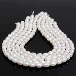 Μαργαριτάρια (Pearls) χρώμα λευκό σχήμα οβάλ 7-7.5 mm