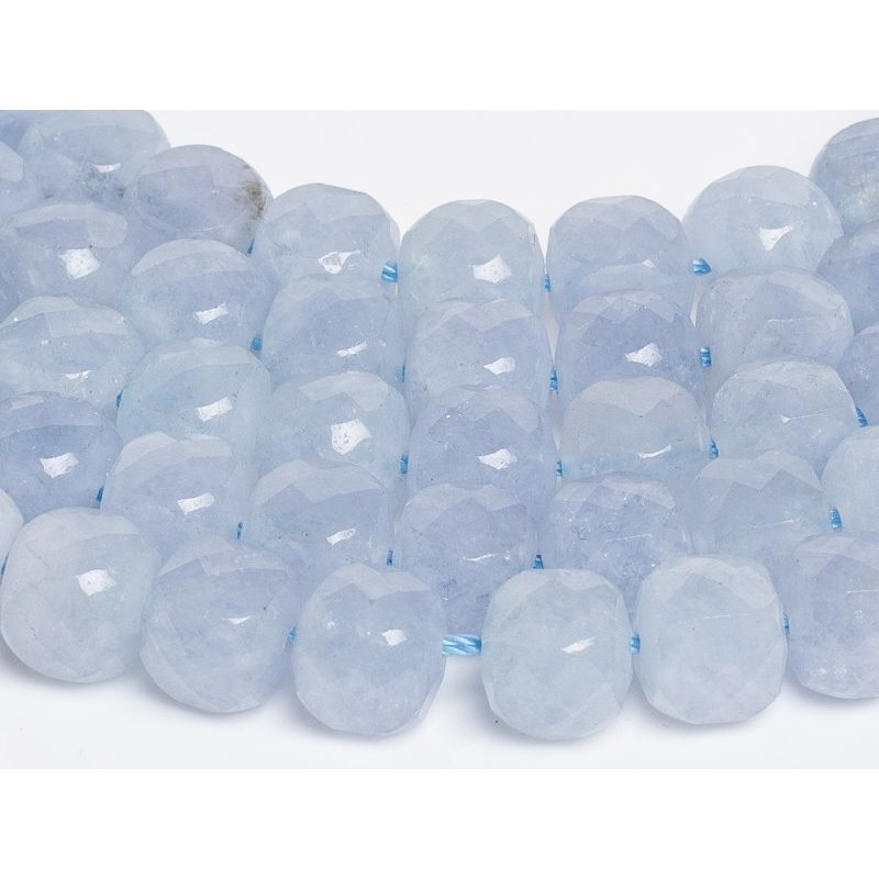 Ακουαμαρίνα - Aqua marine χρώμα μπλε ανοικτό σχήμα κύβος ταγιέ 7.5 mm V1