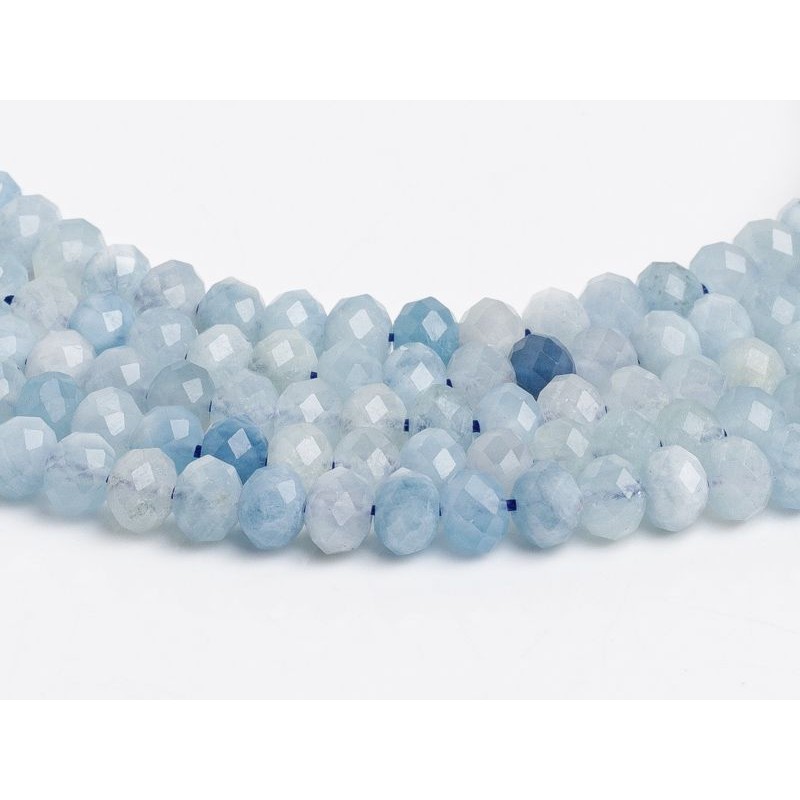 Ακουαμαρίνα - Aqua marine χρώμα μπλε ανοικτό σχήμα ροδέλα ταγιέ 5.5 mm