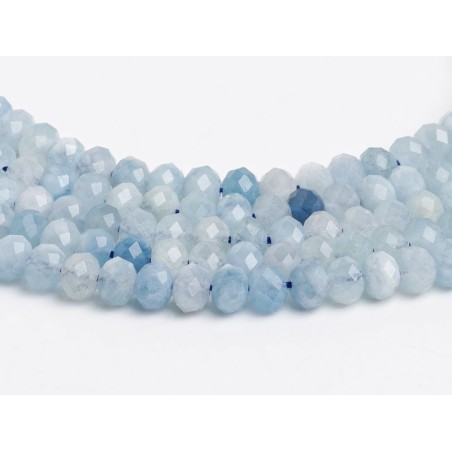 Ακουαμαρίνα - Aqua marine χρώμα μπλε ανοικτό σχήμα ροδέλα ταγιέ 5.5 mm