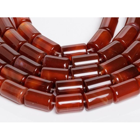 Κορνεόλη - Carnelian χρώμα κόκκινο σχήμα κυλινδρικό 10x15 mm