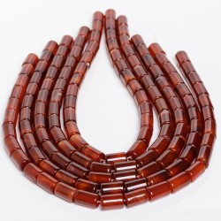 Κορνεόλη - Carnelian χρώμα κόκκινο σχήμα κυλινδρικό 10x15 mm