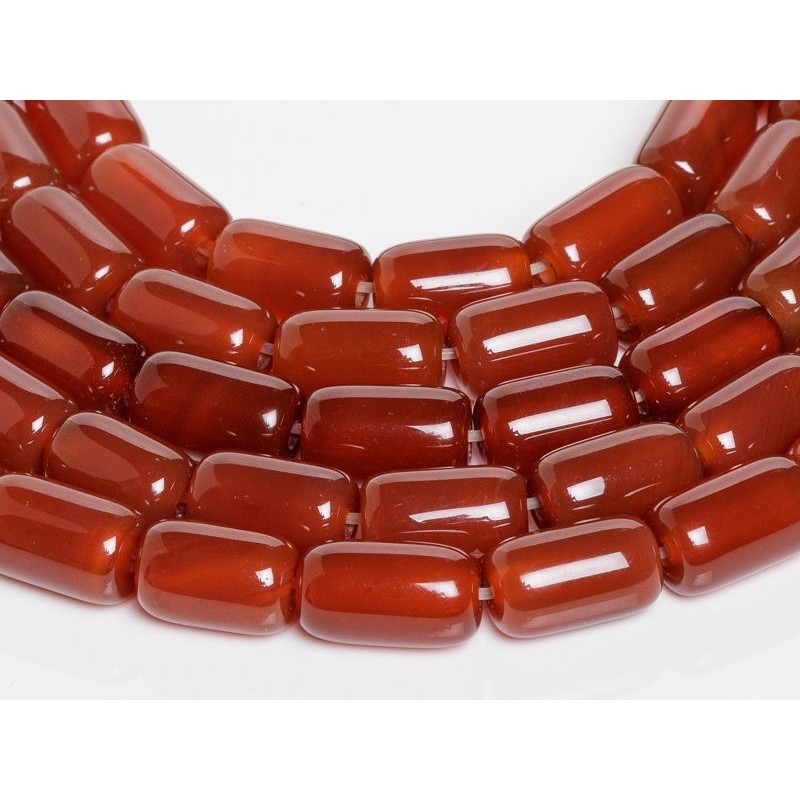 Κορνεόλη - Carnelian χρώμα κόκκινο σχήμα κυλινδρικό 8x12 mm