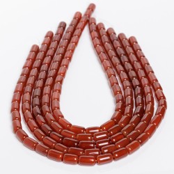 Κορνεόλη - Carnelian χρώμα κόκκινο σχήμα κυλινδρικό 8x12 mm