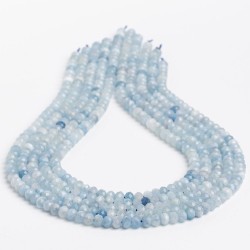 Ακουαμαρίνα - Aqua marine χρώμα μπλε ανοικτό σχήμα ροδέλα ταγιέ 5.5 mm