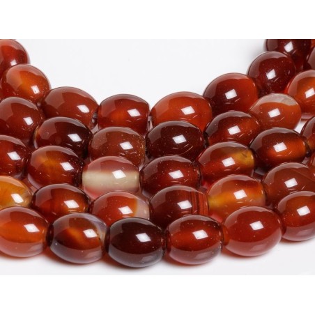 Κορνεόλη - Carnelian χρώμα κόκκινο σχήμα βαρέλι 8x9.5 mm