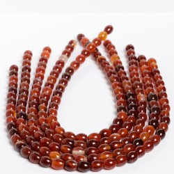 Κορνεόλη - Carnelian χρώμα κόκκινο σχήμα βαρέλι 8x9.5 mm