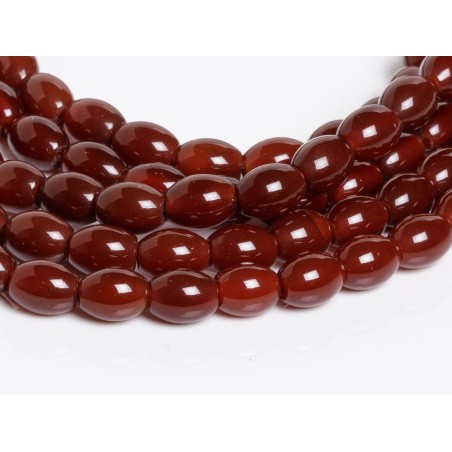 Κορνεόλη - Carnelian χρώμα κόκκινο σχήμα βαρέλι 6.5x8.5 mm