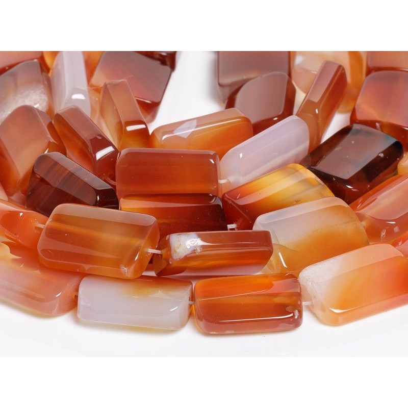 Κορνεόλη - Carnelian χρώμα πορτοκαλί σχήμα ορθογώνιο 18x23 mm