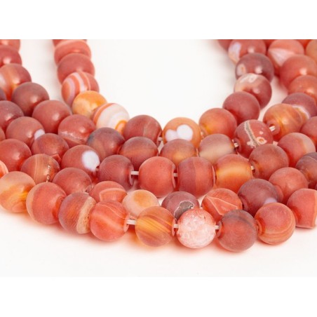 Κορνεόλη - Carnelian mat χρώμα πορτοκαλί σχήμα σφαιρικό 8.5 mm
