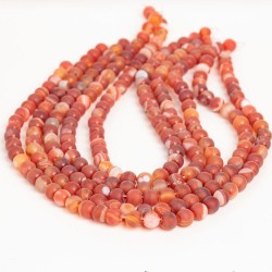 Κορνεόλη - Carnelian mat χρώμα πορτοκαλί σχήμα σφαιρικό 8.5 mm