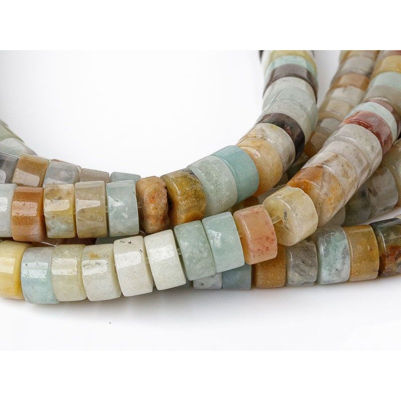 Αμαζονίτης - Amazonite brazilian - πολύχρωμο σχήμα κυλινδρικό 6.5 mm