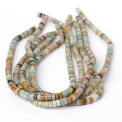 Αμαζονίτης - Amazonite brazilian - πολύχρωμο σχήμα κυλινδρικό 6.5 mm