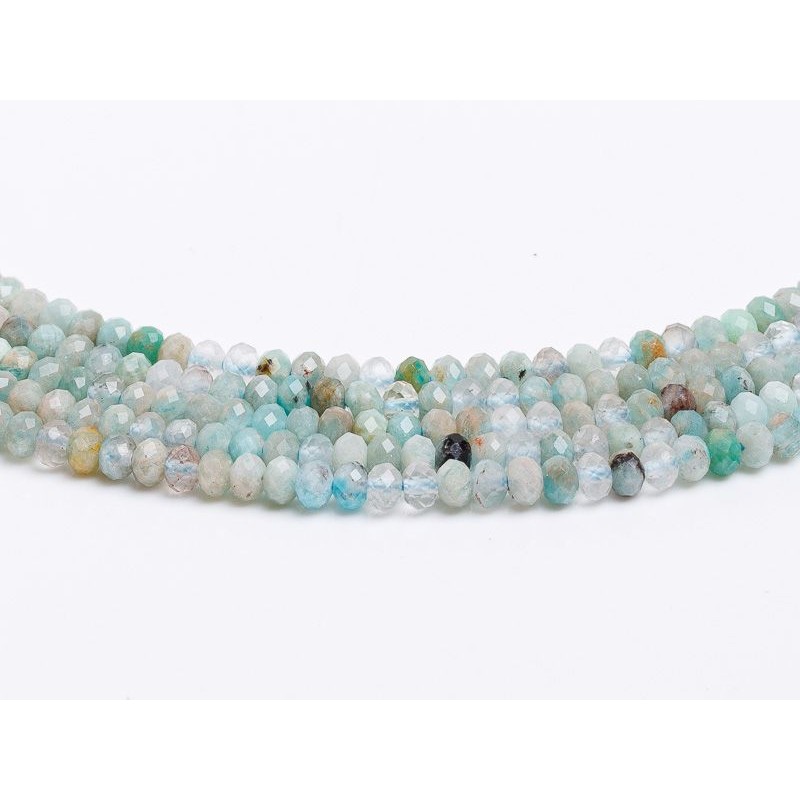 Αμαζονίτης - Amazonite χρώμα πολύχρωμο σχήμα ροδέλα ταγιέ 3.5 mm