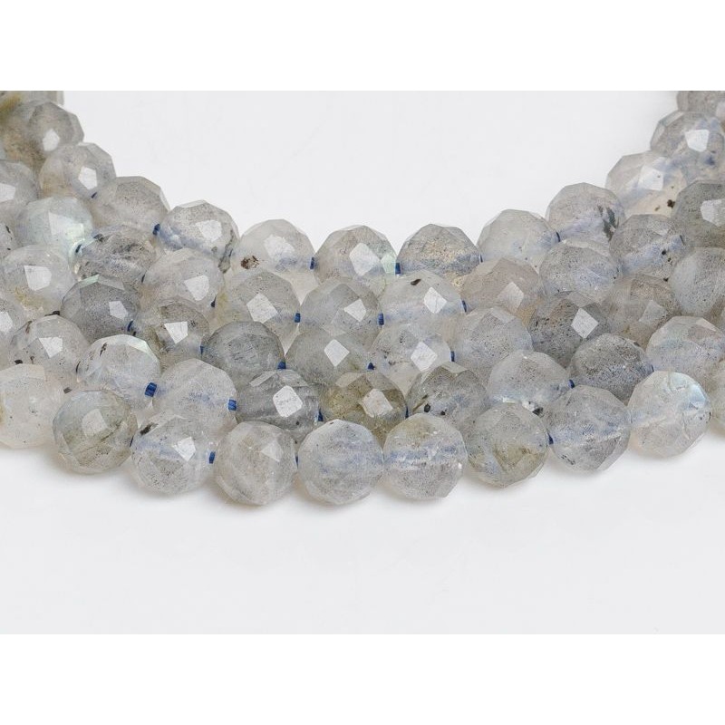 Λαμπραντορίτης - Labradorite χρώμα γκρι σχήμα σφαιρικό ταγιέ 6 mm