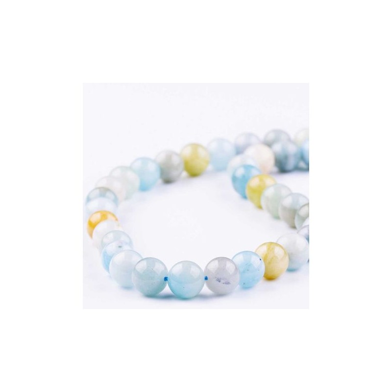 Ακουαμαρίνα - Aqua marine χρώμα μπλε ανοικτό σχήμα σφαιρικό 10 mm