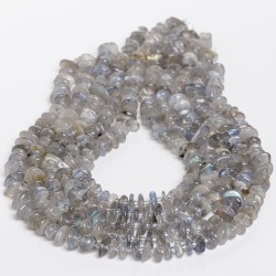 Λαμπραντορίτης - Labradorite χρώμα γκρι σχήμα ακανόνιστο ροδέλα 9-11 mm