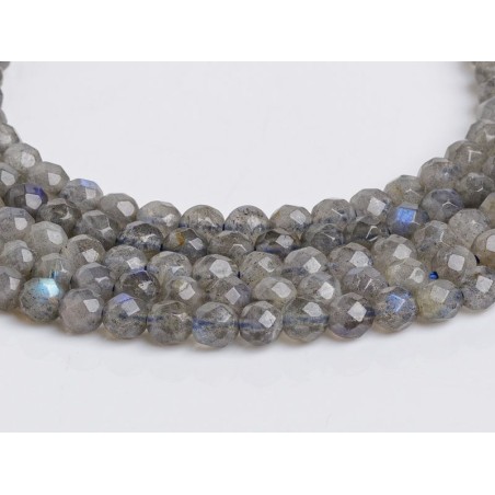 Λαμπραντορίτης - Labradorite χρώμα γκρι σχήμα σφαιρικό ταγιέ 4 mm V1