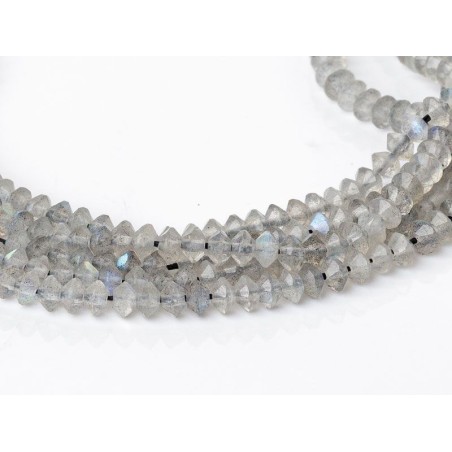 Λαμπραντορίτης - Labradorite χρώμα γκρι σχήμα δίσκος ταγιέ 4 mm