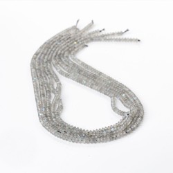 Λαμπραντορίτης - Labradorite χρώμα γκρι σχήμα δίσκος ταγιέ 4 mm