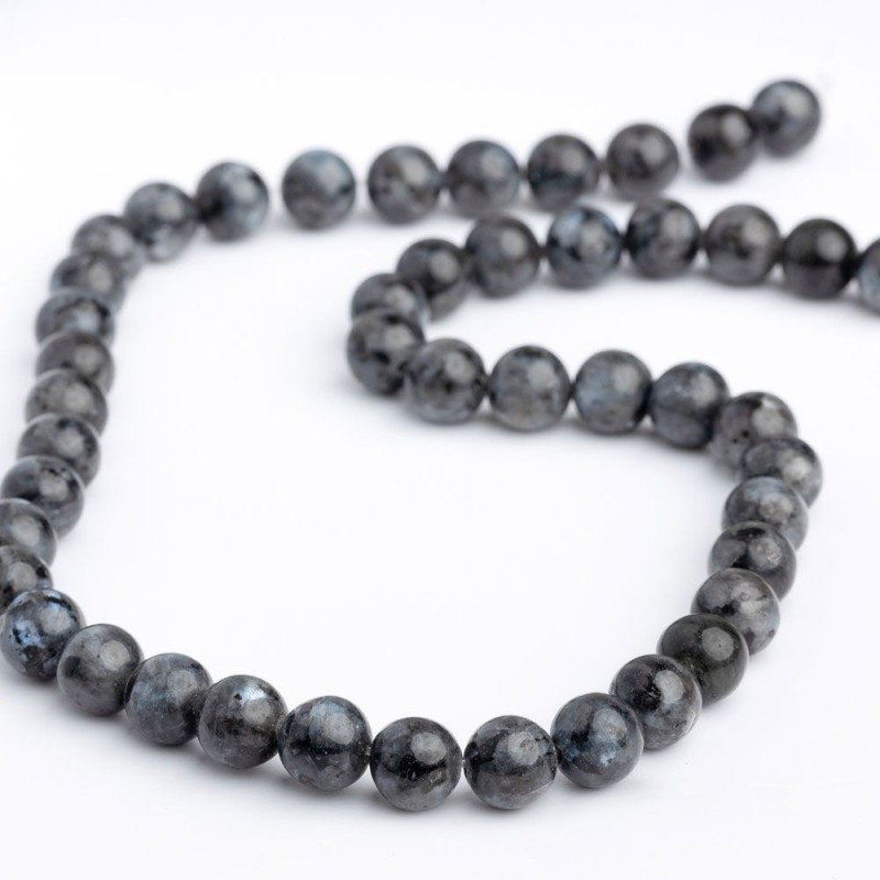 Λαμπραντορίτης - Labradorite χρώμα μαύρο σχήμα σφαιρικό 8.5 mm