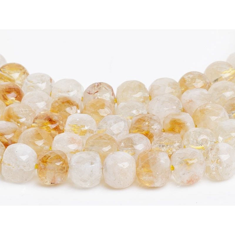 Κιτρίνης - Citrine χρώμα κίτρινο σχήμα κύβος ταγιέ 5.5 mm