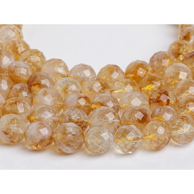 Κιτρίνης - Citrine χρώμα κίτρινο σχήμα σφαιρικό ταγιέ 8 mm