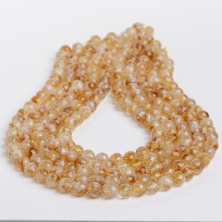 Κιτρίνης - Citrine χρώμα κίτρινο σχήμα σφαιρικό ταγιέ 8 mm