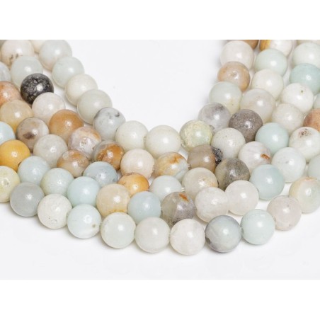 Αμαζονίτης - Amazonite χρώμα πολύχρωμο σχήμα σφαιρικό 6.5 mm