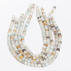 Αμαζονίτης - Amazonite χρώμα πολύχρωμο σχήμα σφαιρικό 6.5 mm