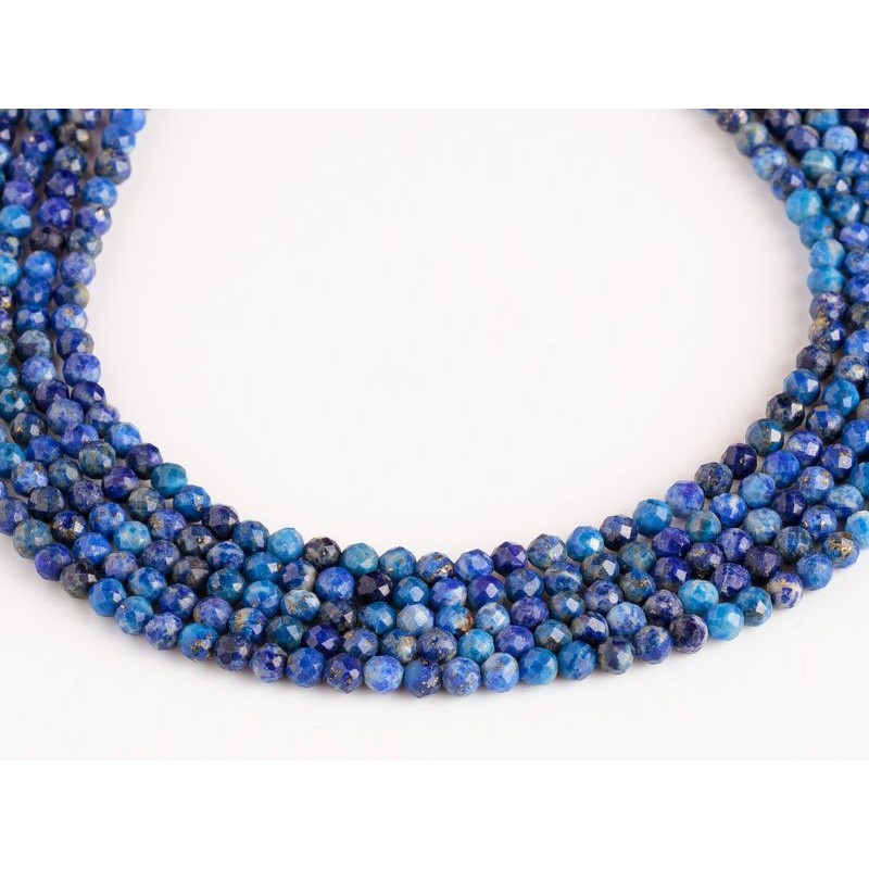 Λάπις λάζουλι - Lapis χρώμα μπλε σχήμα σφαιρικό ταγιέ 3.5 mm
